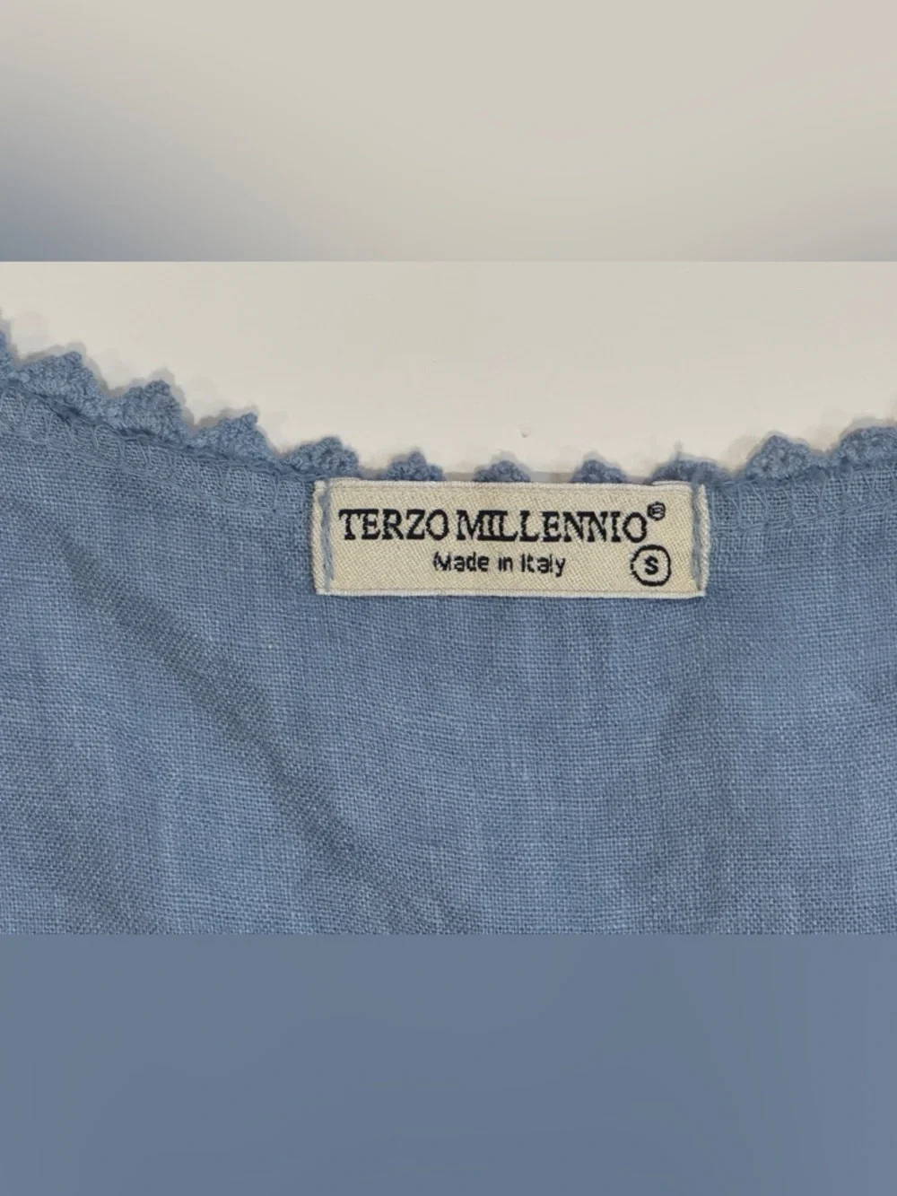 Terzo Millennio Light Blue Sleeveless Italian Linen Dress Small - Picture 5 of 10